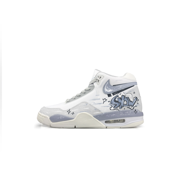 Nike Nike Flight Legacy Basketball Shoes Men's Mid Top White, Blue Gray