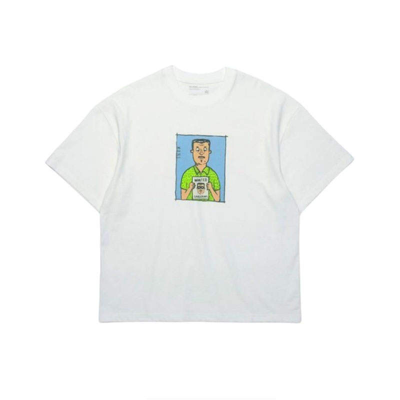 MADNESS MADNESS T Shirts Men's White, Old Man Pattern Crew Neck