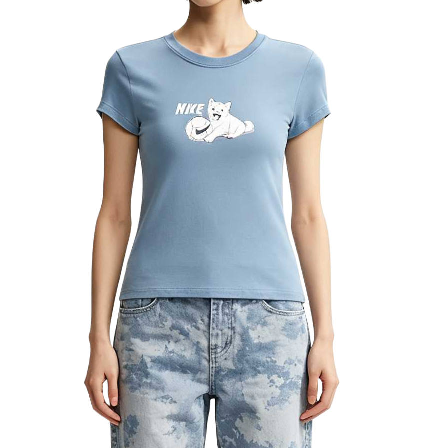 Nike Nike Sportswear T Shirts Women's Work Blue Crew Neck