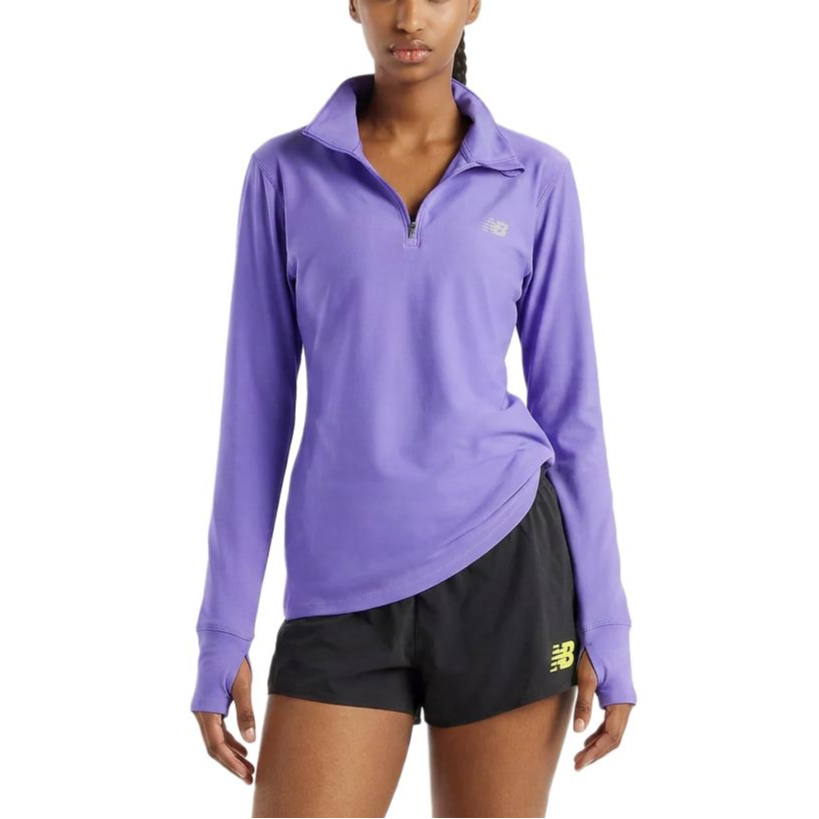 New Balance New Balance Sport Essentials Quick Dry T Shirts Women's Electric Glow Purple Stand Collar Moderate