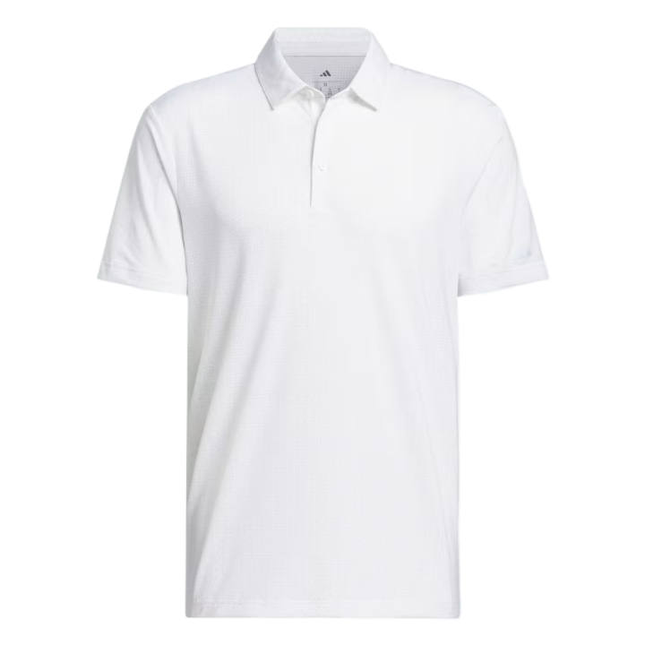 Adidas Adidas Ultimate365 Golf Clothing Men's White/Crystal Sky Polo Collar