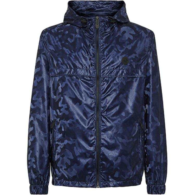 PHILIPP PLEIN Jackets Men's Dark Blue Hooded Non Detachable Moderate Straight Fit