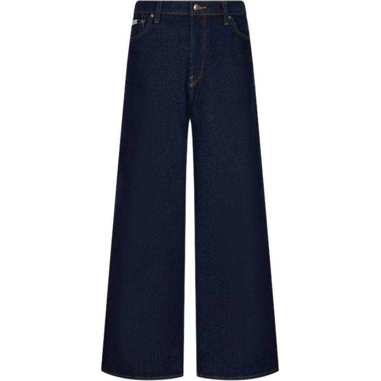 Calvin Klein Jeans Women's N8D Denim Dark Blue Moderate Wide Leg Pants