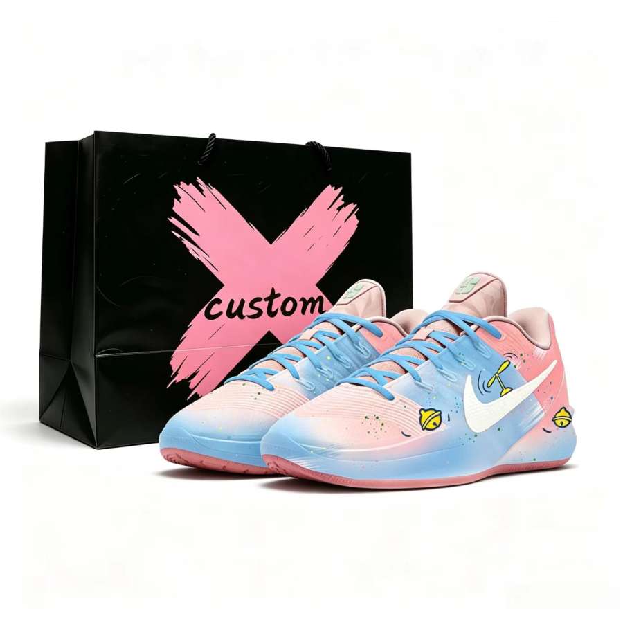 Nike Nike Sabrina 3 Basketball Shoes Unisex Low Top Pink Blue Gradient Cartoon Ink Splatter Colorway