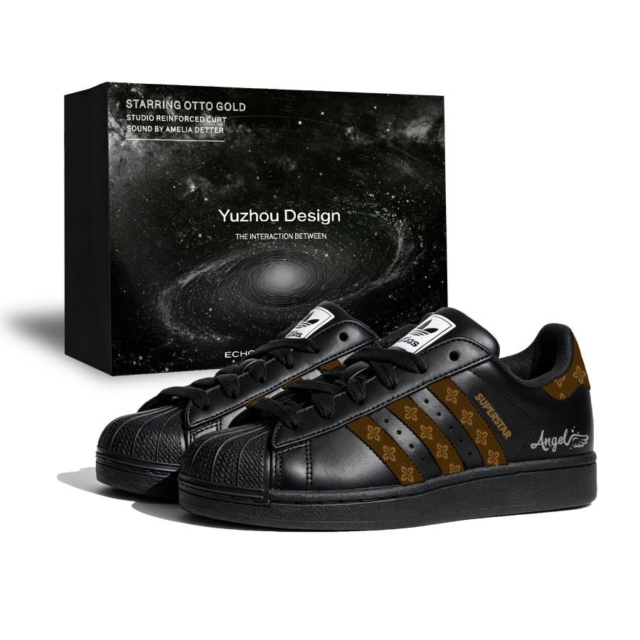 Adidas Originals Superstar 2 Skateboard Shoes Unisex Low Top Black Brown Multicolor
