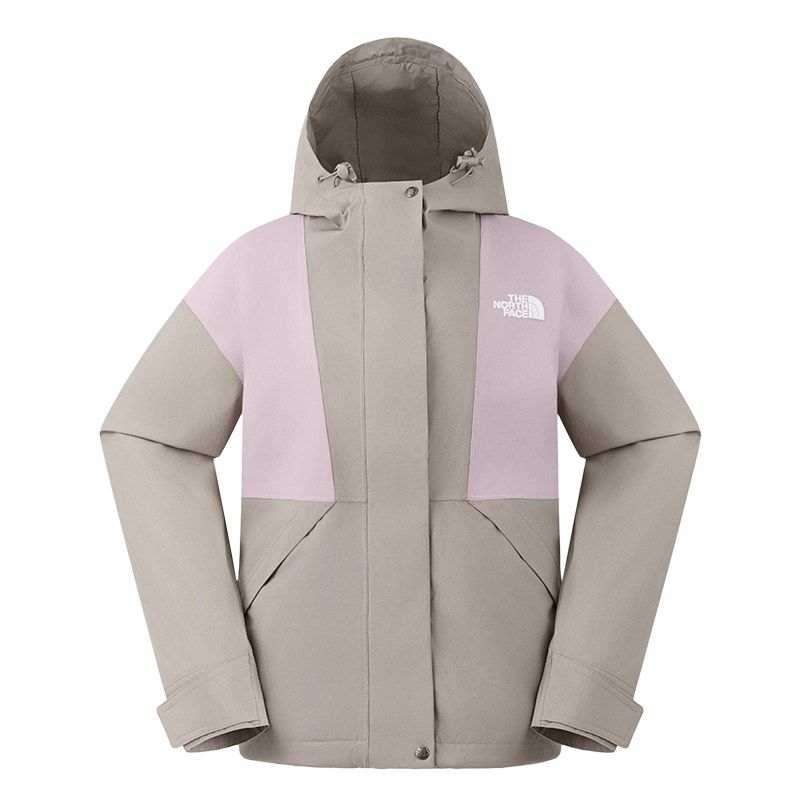 THE NORTH FACE REIGN On Windbreaker Jackets Women's 0EX/Rock Gray Hooded Non Detachable Moderate