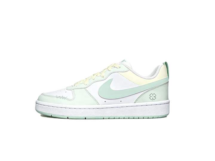 Nike Nike Court Borough Skateboard Shoes Unisex Low Top White Cyan