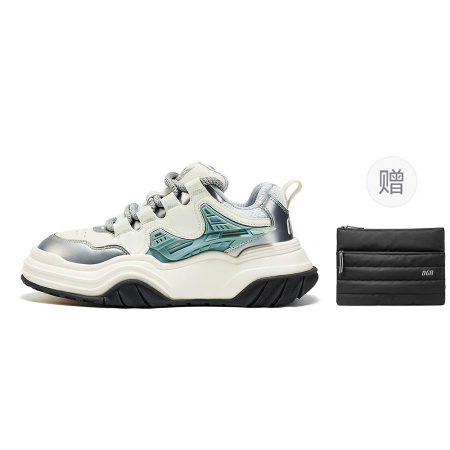 OGR Yuwang Wave Rider Low top Casual Shoes Unisex White Silver