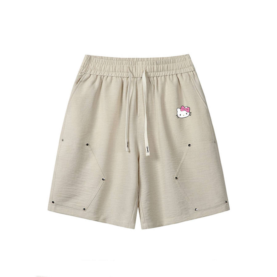 Sanrio X Hello Kitty Hello Kitty Casual Shorts Women's Moderate Straight Fit Pants