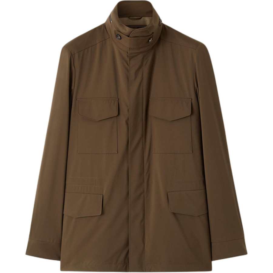 Loro Piana Jackets Men's Brown Stand Collar Moderate Other