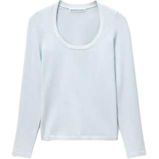 Alexander Wang T Shirts Women's Soft Blue Crew Neck Moderate