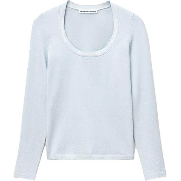 Alexander Wang T Shirts Women's Soft Blue Crew Neck Moderate