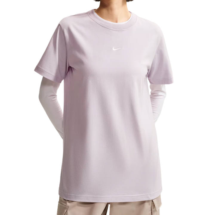 Nike Nike Sportswear T Shirts Women's Bleached Lilac/Sail White Crew Neck Moderate