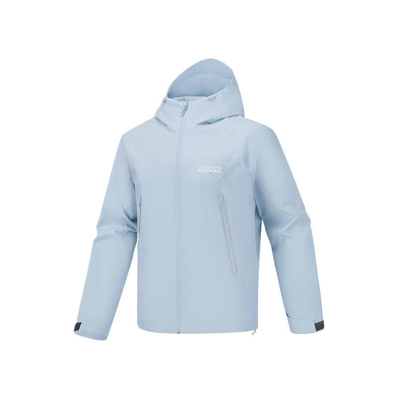Skechers Windbreaker Jackets Men's Light Gray Blue 02K5 Hooded Non Detachable Moderate