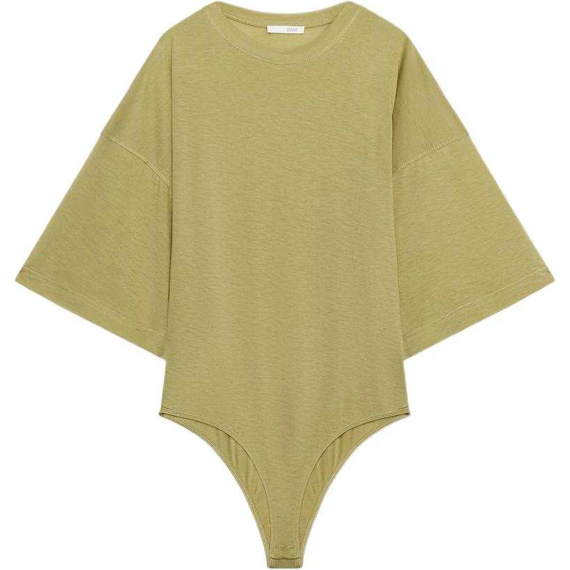 ZARA ZARA Bodysuits Women's Olive Green Crew Neck