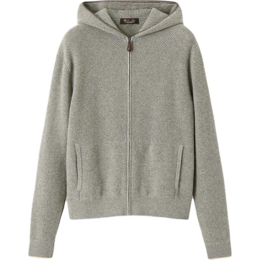 Loro Piana Jackets Women's Butter Cashmere Mixed Color Hooded Non Detachable Moderate Straight Fit