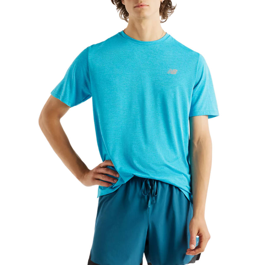 New Balance New Balance NB Athletics Quick Dry T Shirts Men's Blue Crew Neck Moderate
