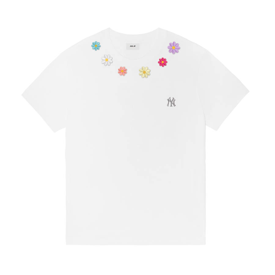 MLB T Shirts Unisex New York Yankees/Ecru Crew Neck Moderate Straight Fit