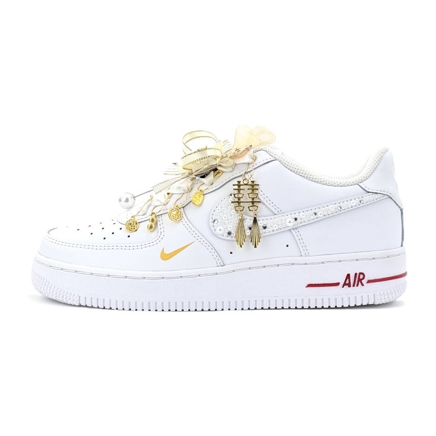 Nike Nike Air Force 1 Skateboard Shoes Unisex Low Top White/Gold/Red