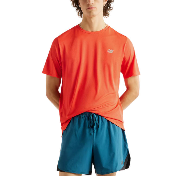 New Balance New Balance NB Athletics Quick Dry T Shirts Men's New Flame Crew Neck Moderate