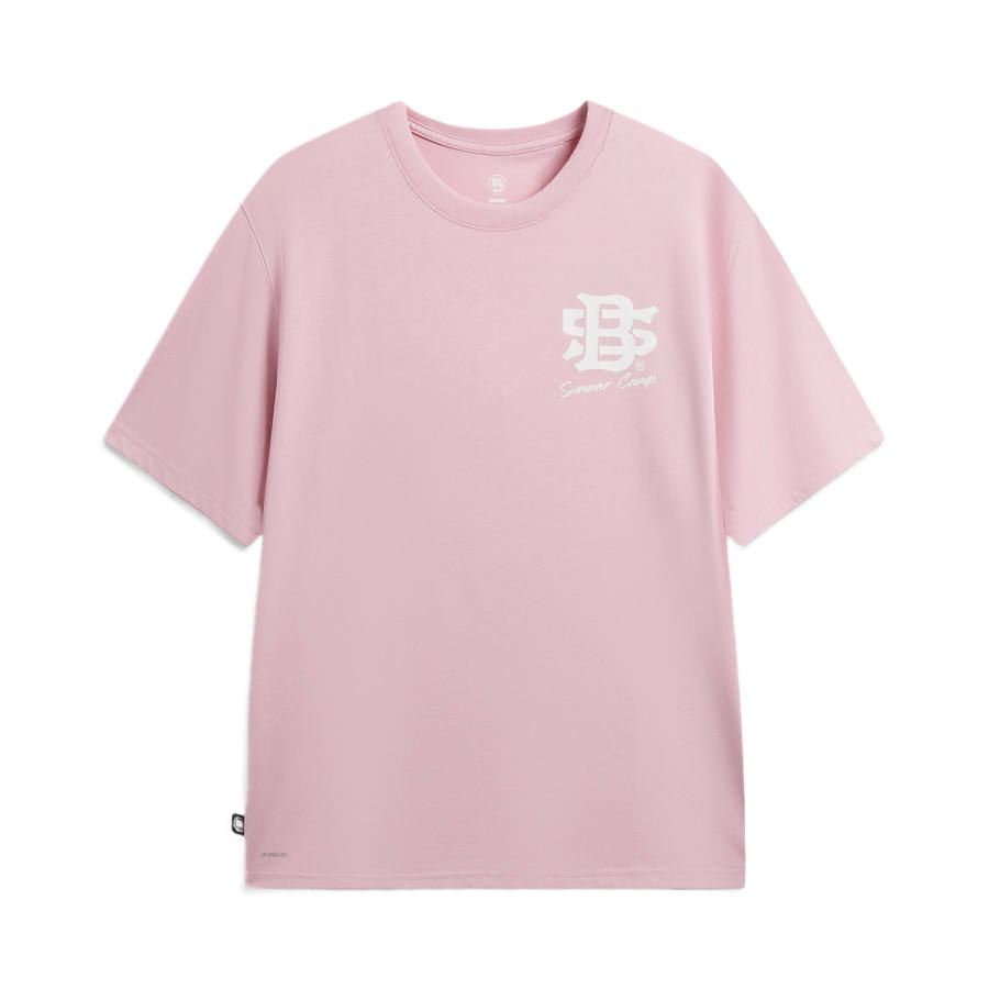Li-Ning Li Ning T Shirts Men's Cardamom Powder Crew Neck Moderate