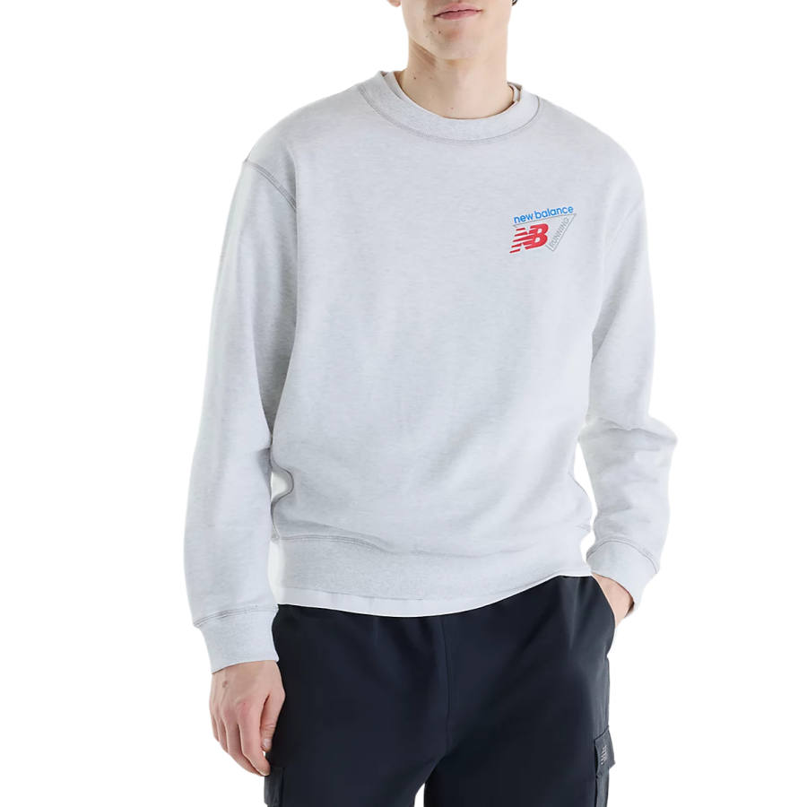 New Balance New Balance NB Athletics Sweatshirts Men's Gray Crew Neck Moderate