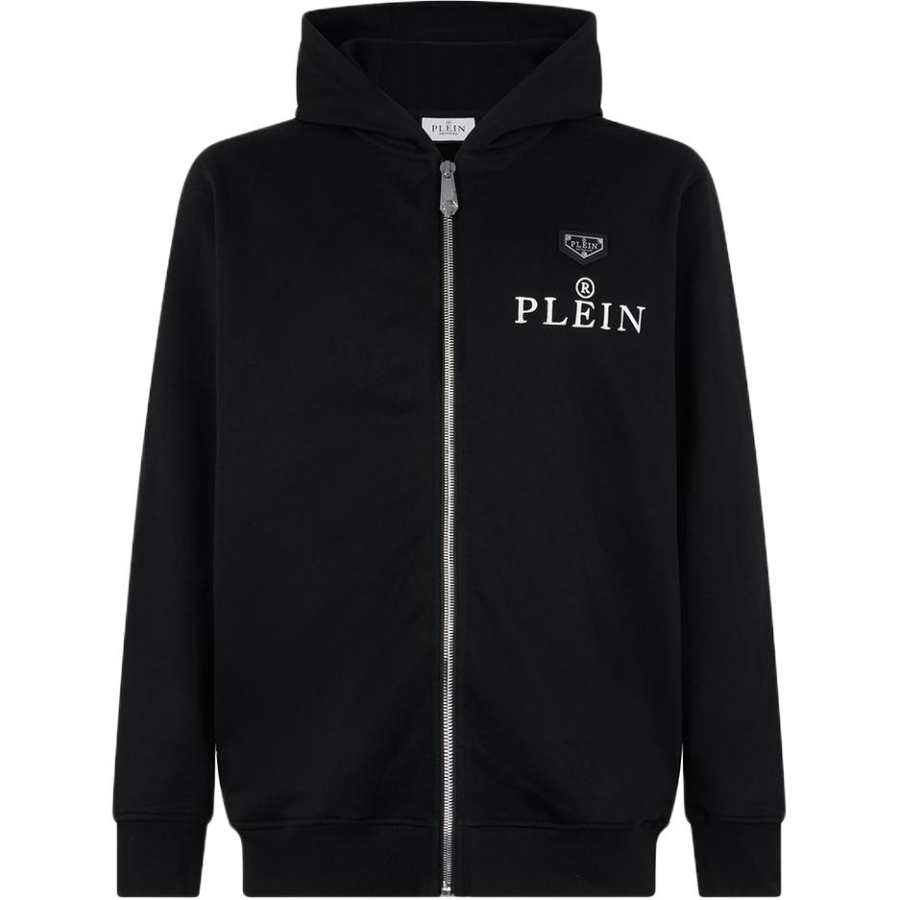 PHILIPP PLEIN Jackets Men's Black Hooded Non Detachable Moderate Straight Fit