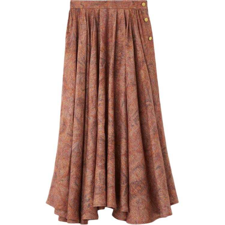 Loro Piana Casual Long Skirts Women's Pink Purple Moderate Midi Skirt A Line Skirt