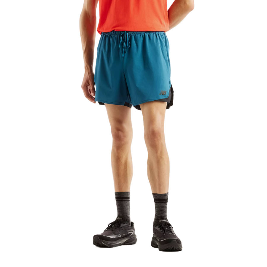 New Balance New Balance RC SHORT 5 Running Shorts Men's Blue/Black Moderate Straight Fit Pants