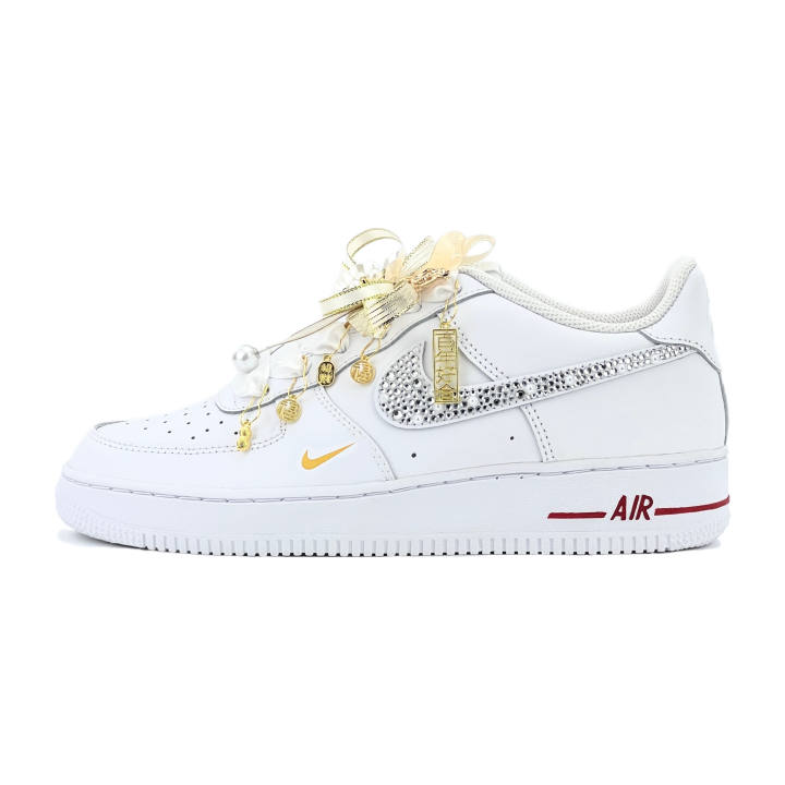 Nike Nike Air Force 1 Skateboard Shoes Unisex Low Top White/Gold/Red