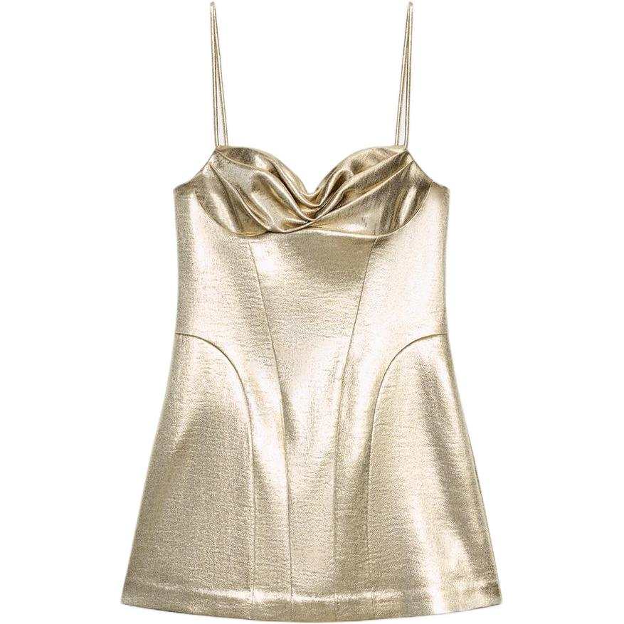 ZARA Slip Dresses Women's Gold Moderate