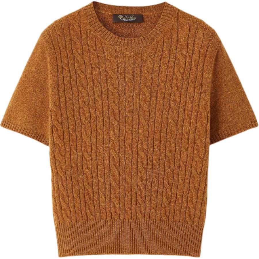 Loro Piana Cashmere Sweaters Women's Chestnut Umber Crew Neck Moderate Straight Fit