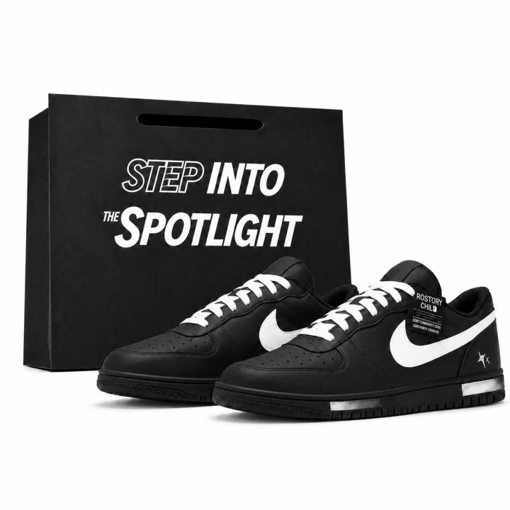 Nike Nike Big Skateboard Shoes Men's Low Top Black White
