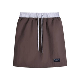 PANE Casual Short Skirts Women's Olive Brown Thin Short Skirt Bodycon Skirt