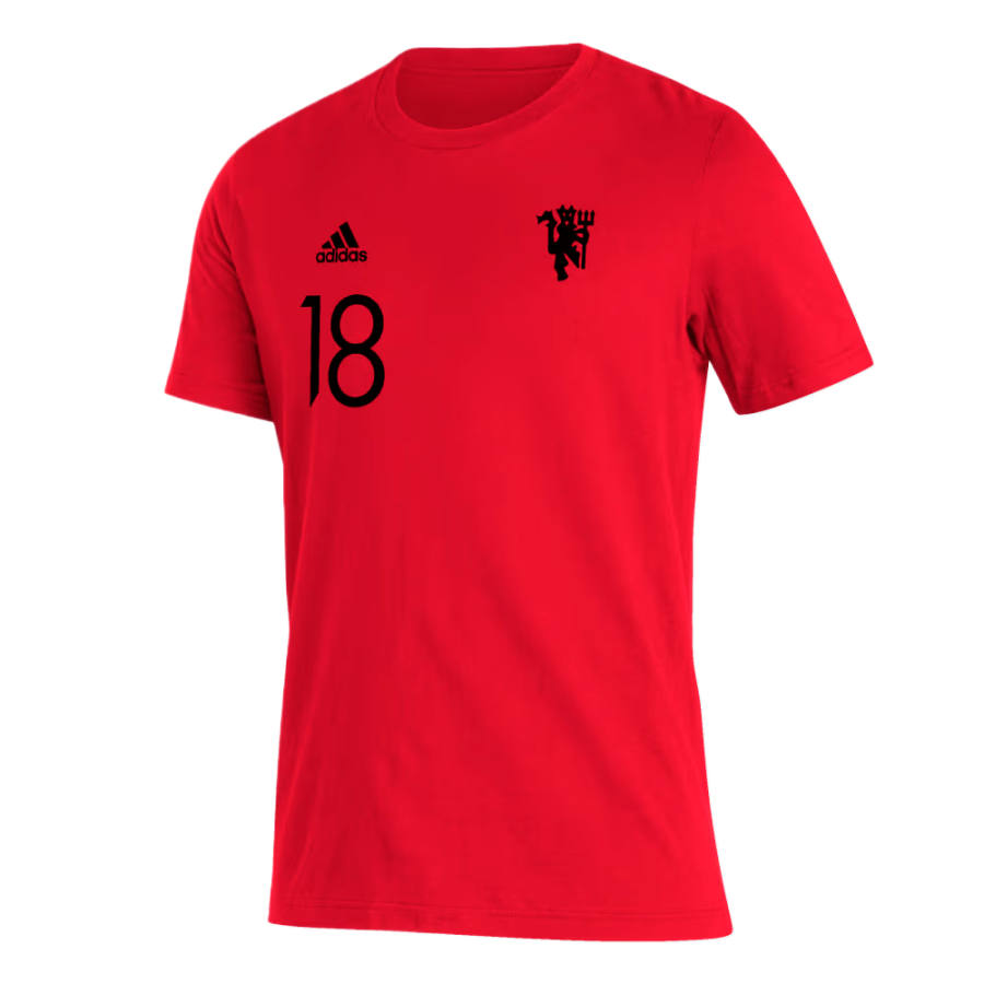 Adidas Adidas Manchester United T Shirts Men's Red/Soccr Mua Smu Crew Neck Moderate