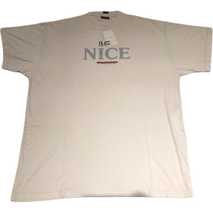 Balenciaga T Shirts Unisex White Crew Neck Moderate Straight Fit