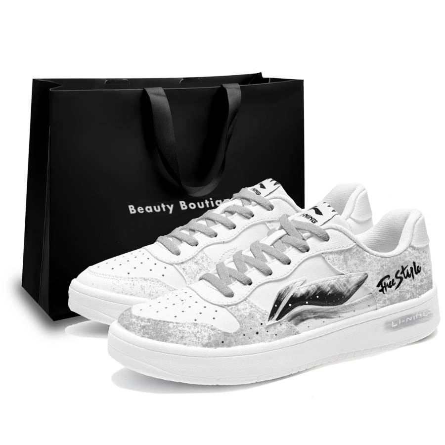 Li-Ning Li Ning Skateboard Shoes Men's Low Top White Black Gray