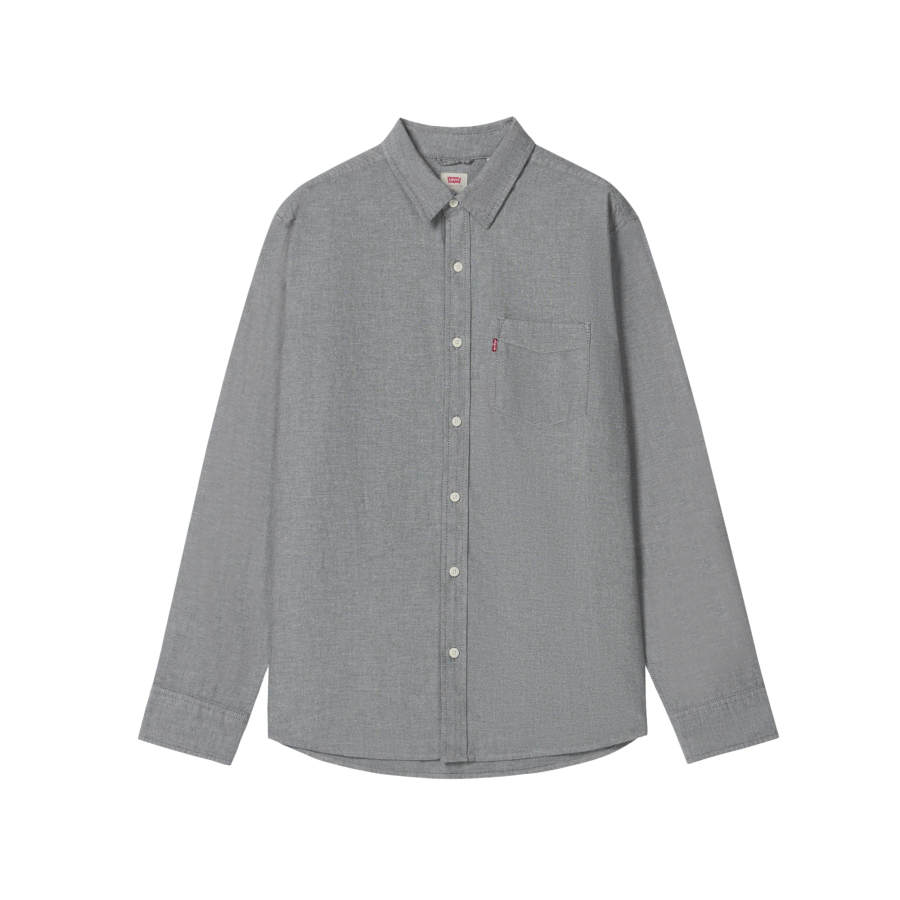 Levis Levis Shirts Men's Gray Lapel Moderate Straight Fit