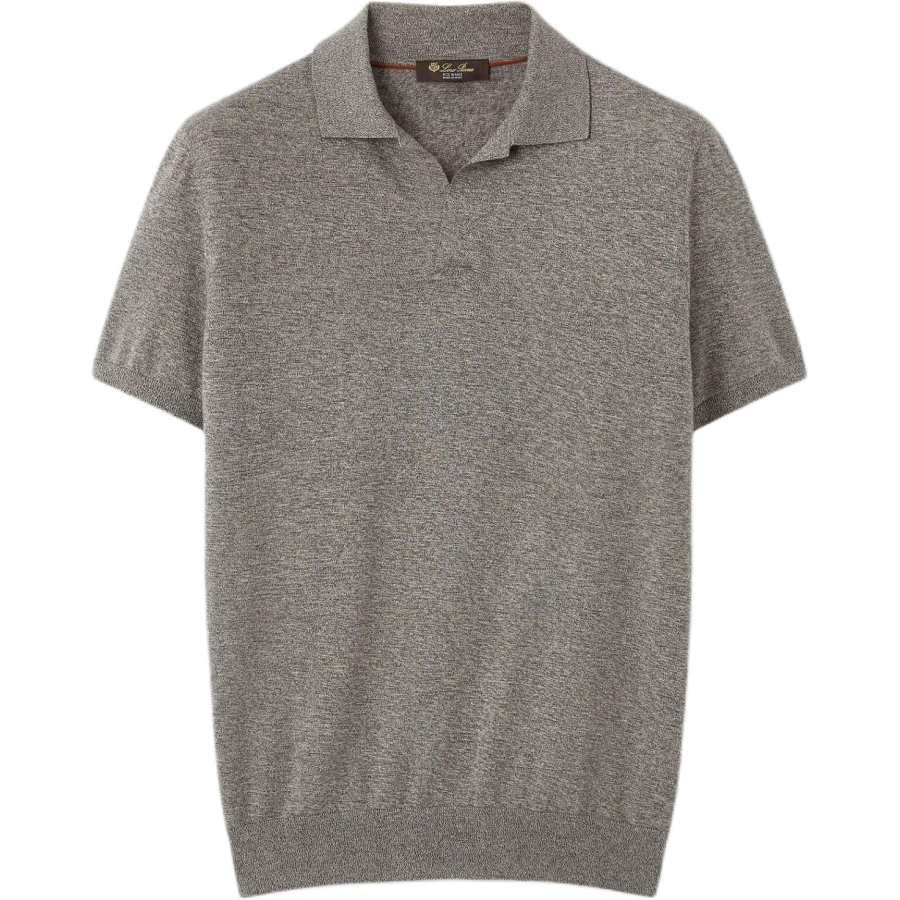 Loro Piana Polo Shirts Men's Gray Polo Collar Moderate Straight Fit