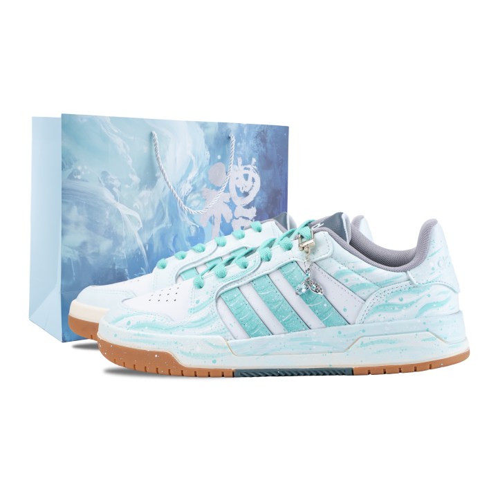 Adidas Adidas ENTRAP Skateboard Shoes Unisex Low Top White/Cyan