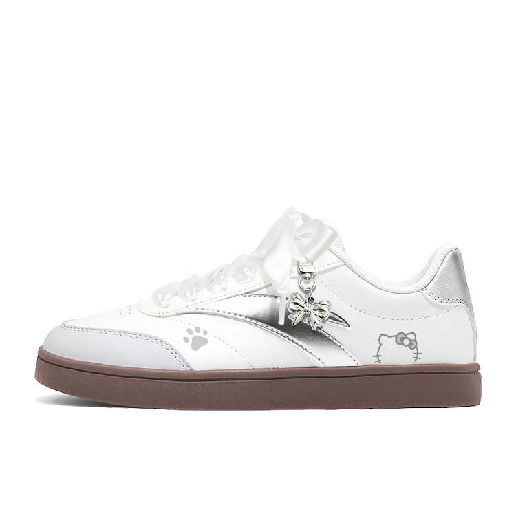 ANTA Skateboard Shoes Women's Low Top Silver