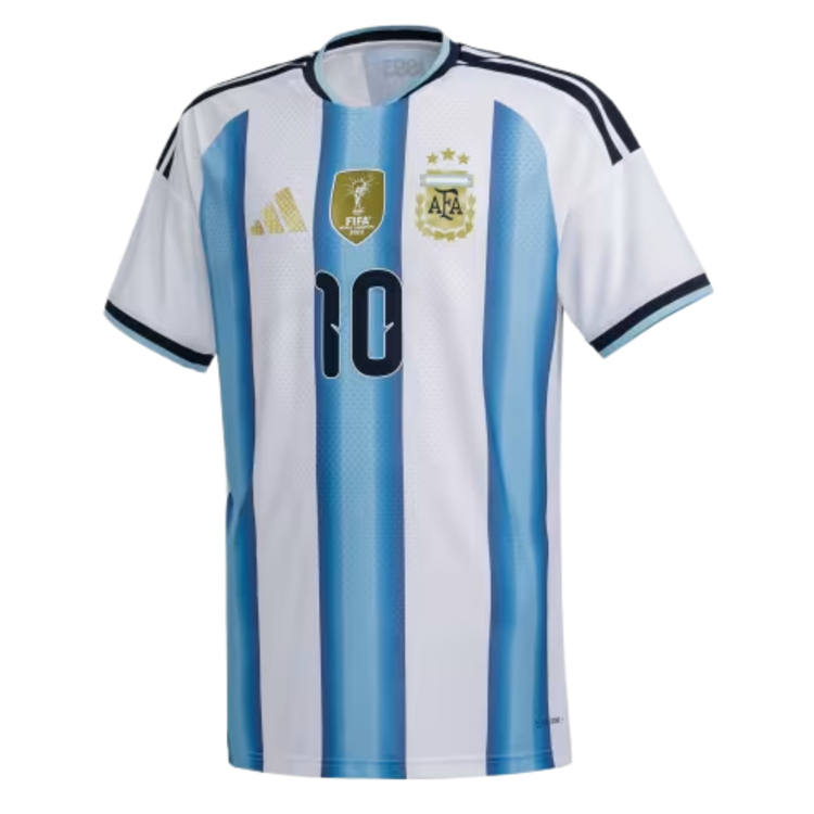 Adidas Adidas Argentina National Team Soccer Jerseys Men's White/Ice Blue/Light Blue Crew Neck Moderate
