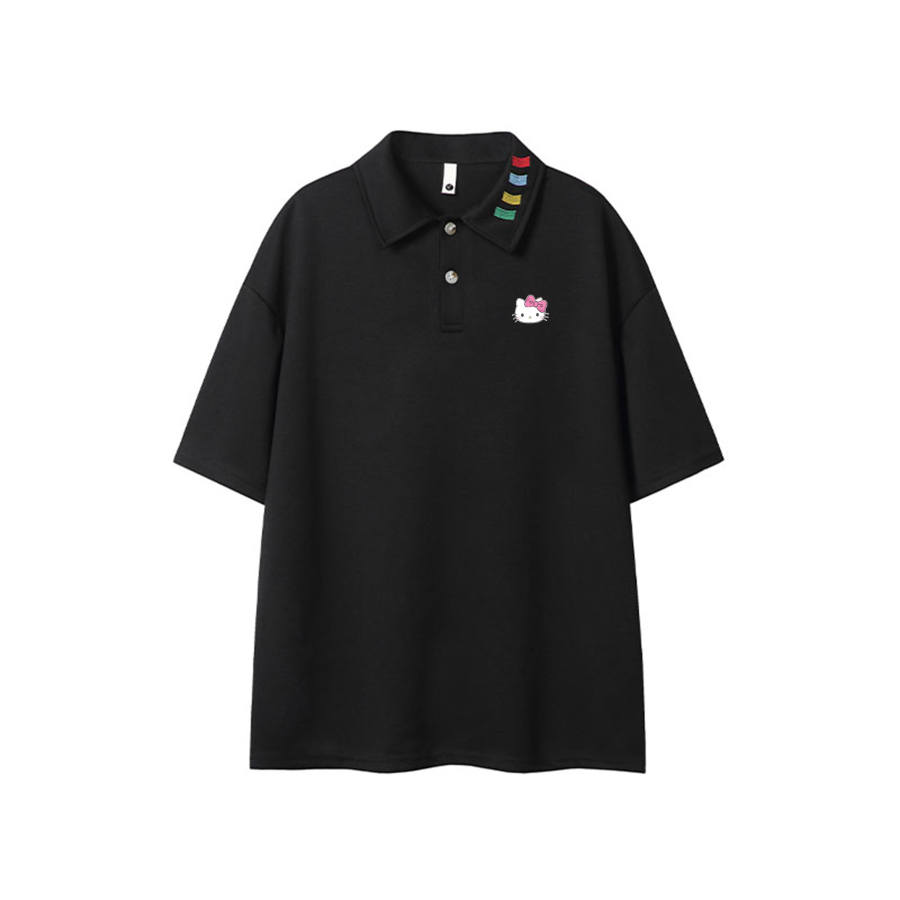Sanrio X Hello Kitty Hello Kitty Polo Shirts Women's Lapel Moderate Straight Fit