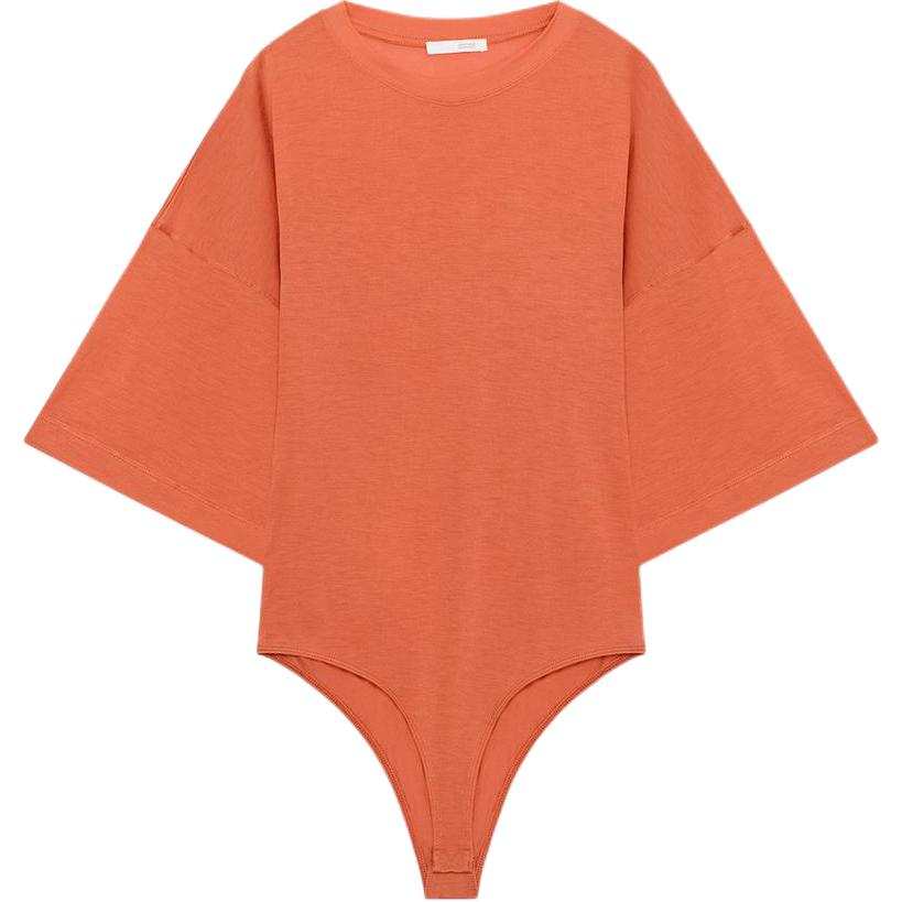 ZARA Bodysuits Women's Dark Orange Crew Neck
