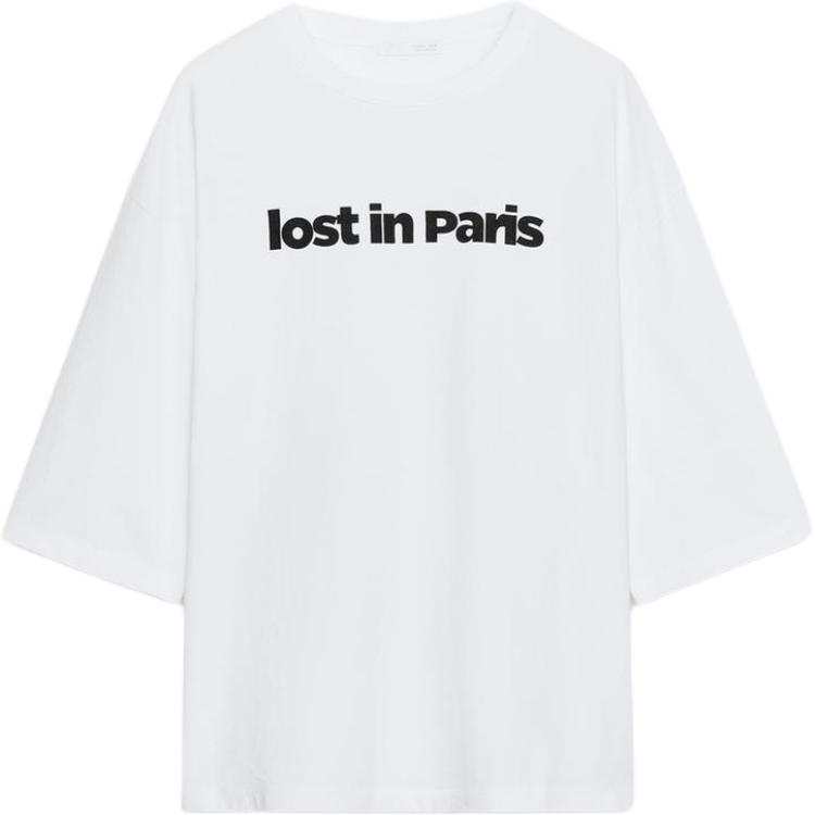 ZARA T Shirts Women's Frosted White Crew Neck