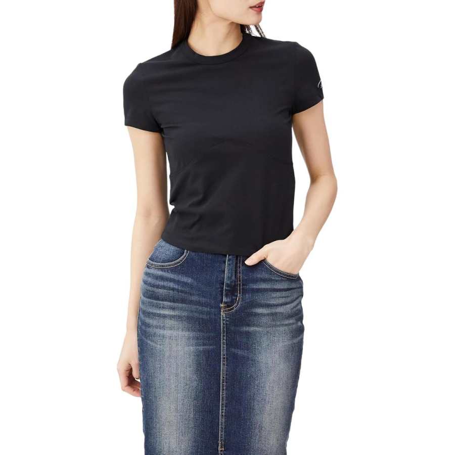 DIESEL T Shirts Women's Black Crew Neck Moderate Other