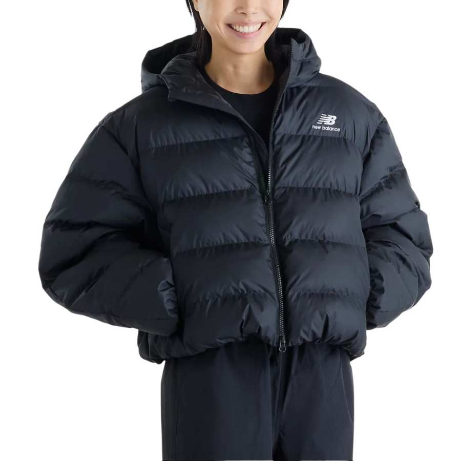 New Balance New Balance Puffer Jackets Women's Black Hooded Non Detachable Moderate