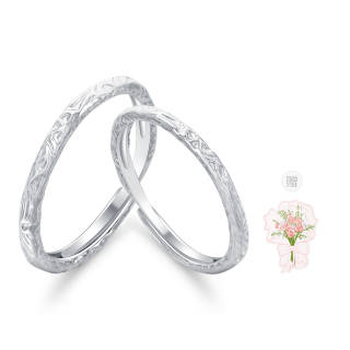 Lao Feng Xiang 925 Sterling Silver Sterling Silver Ring Pair Unisex