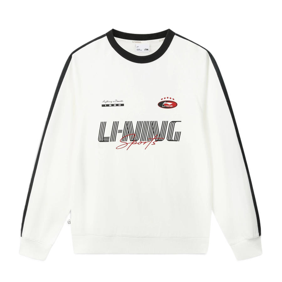 Li-Ning Li Ning DNA Sweatshirts Unisex Ivory Crew Neck Moderate