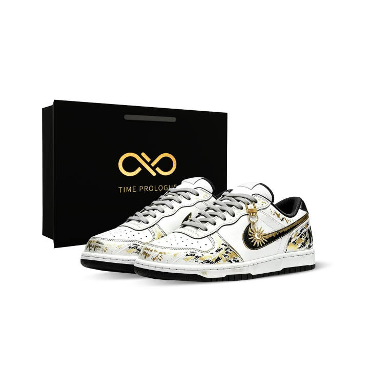 Nike Nike Big Skateboard Shoes Men's Low Top White/Gold/Black